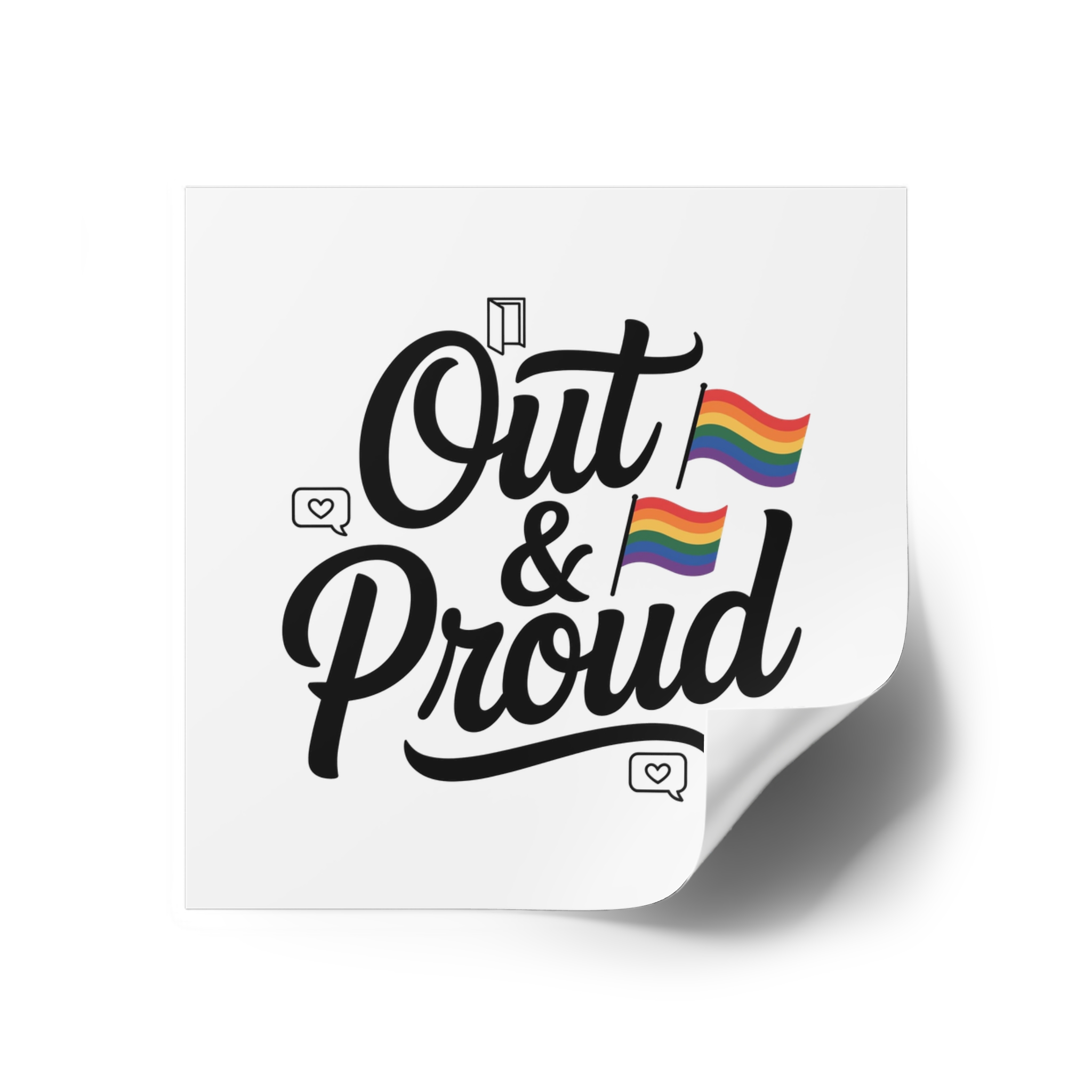 Out Proud T Shirt Design Isolated White Background1 Laminate Stickers Square - Image 18
