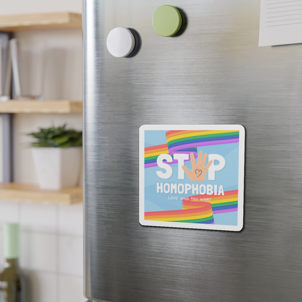 Hand Drawn Stop Homophobia Message Illustrated(1) Die Cut Magnets - Image 9