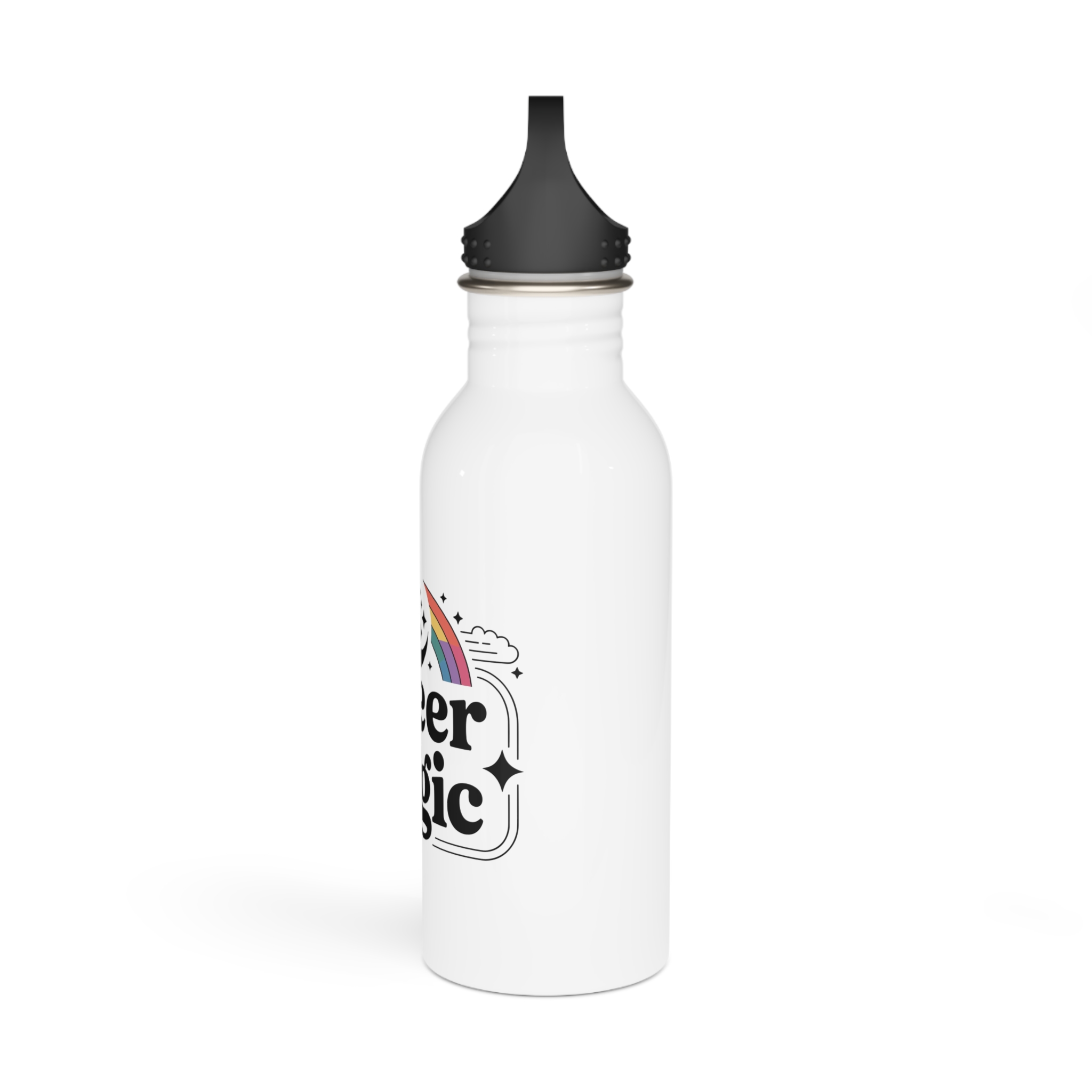 Queer Magic T Shirt Design Isolated White Background 2 Stainless Steel Water Bottle - Image 4