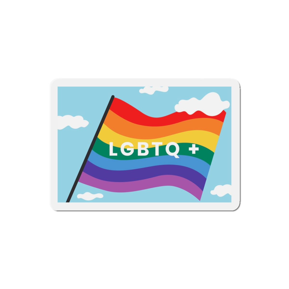 Rainbow Flag Banner Template Lgbtq Rights Die Cut Magnets - Image 10