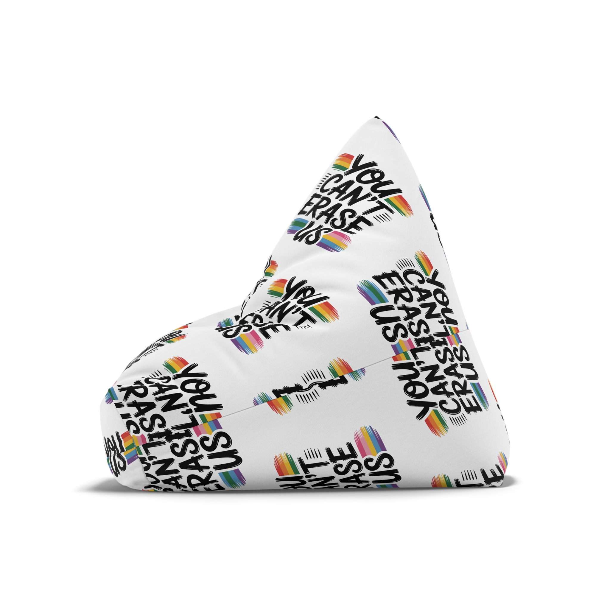 You Cant Erase Us T Shirt Design Isolated White Background 2 Bean Bag Chair Cover - Image 8