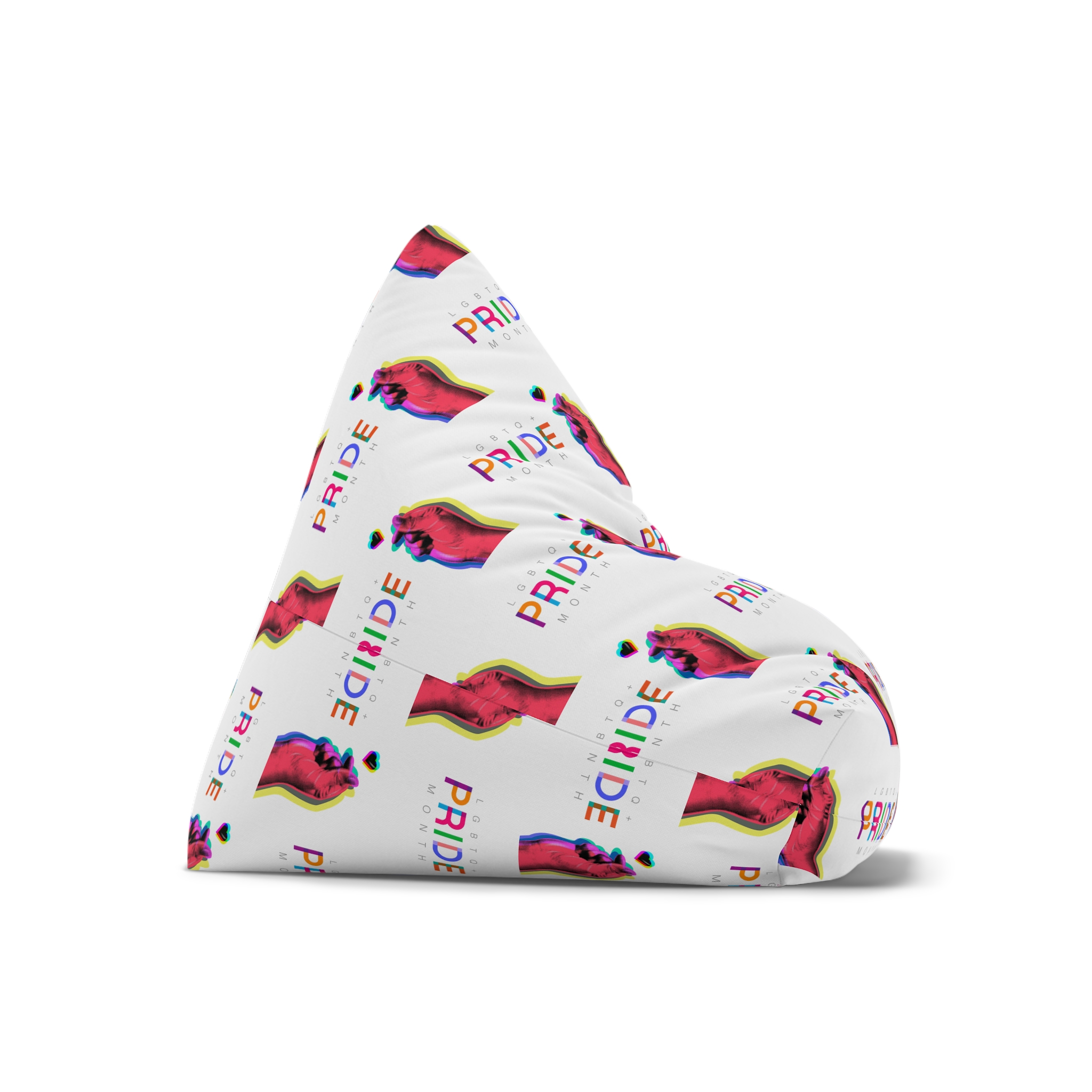 Pride Month Lgbtq Banner Gay Pride Month Rainbow Color Flat Design Hand Together Love Sign Typography Bean Bag Chair Cover - Image 7