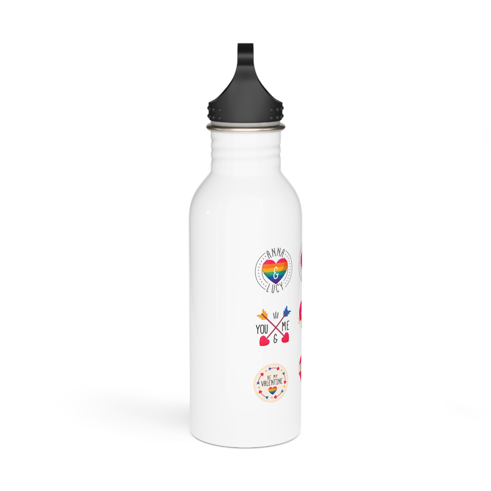 Lgbt Valentine S Day Label Collection Stainless Steel Water Bottle - Image 2