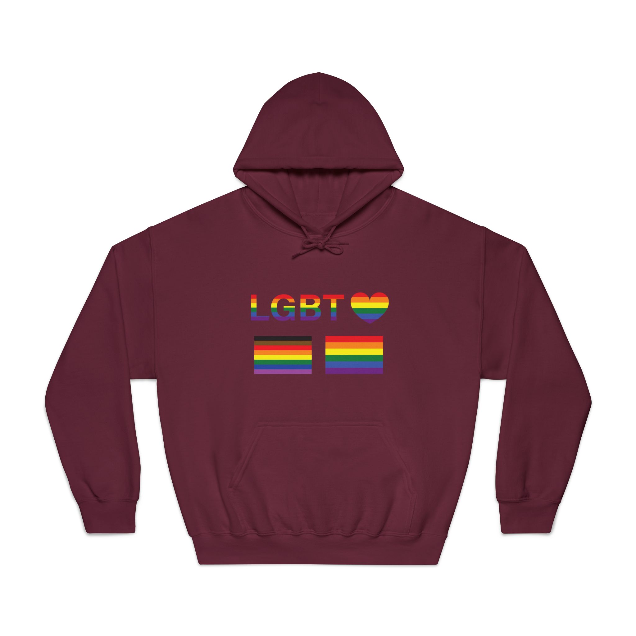 Lgbt Word Text Letter With Heart Rainbow Color Flag Isolated White Background Vector Illustrati Unisex Dryblend Hooded Sweatshirt - Image 17