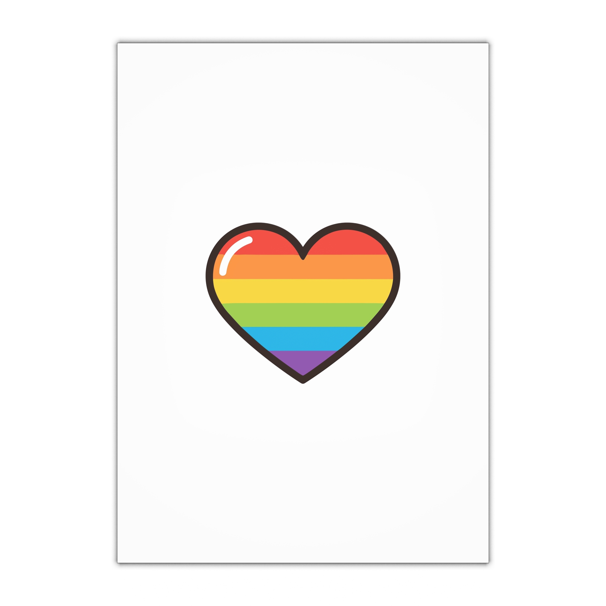 Lgbtq Pride Rainbow Heart Icon Gift Wrapping Paper Sheets 1pc
