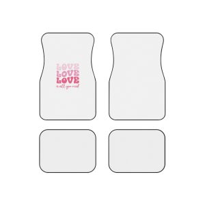 Valentine S Day Retro Typography T Shirt Car Mats Set Of 4