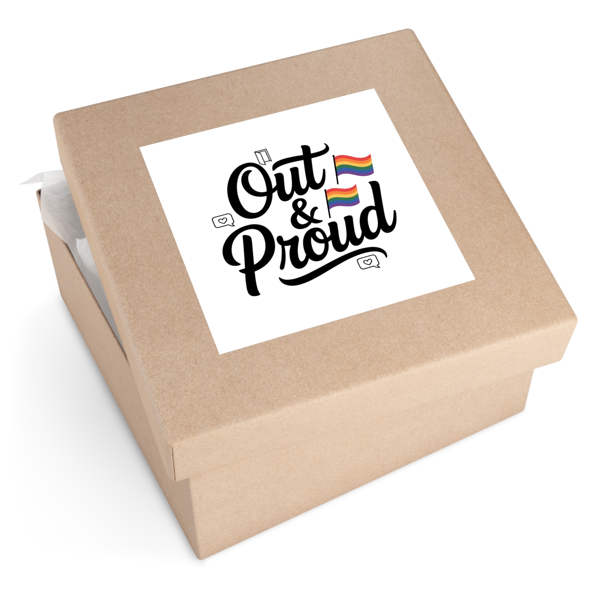 Out Proud T Shirt Design Isolated White Background1 Laminate Stickers Square - Image 51