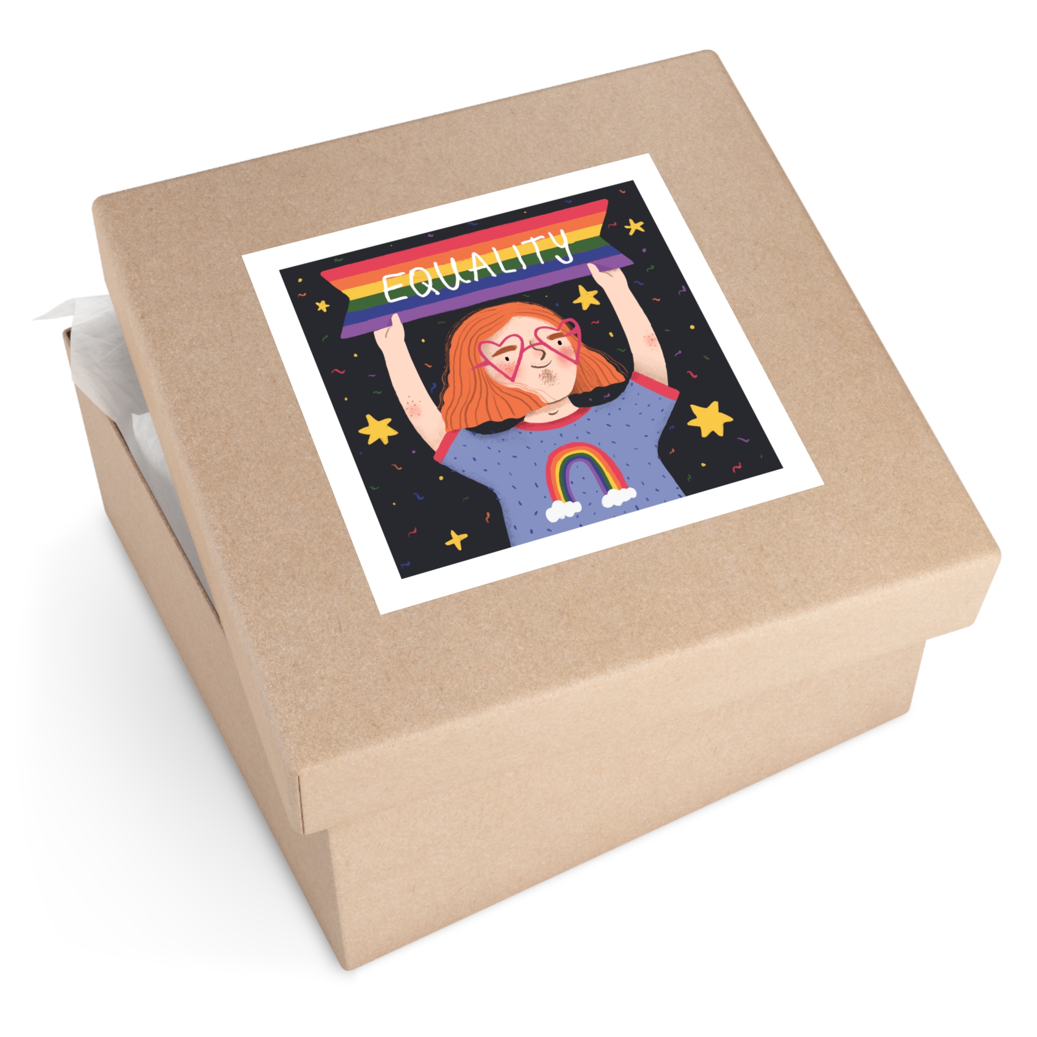 Pride Day Concept Equality Message Laminate Stickers Square - Image 63