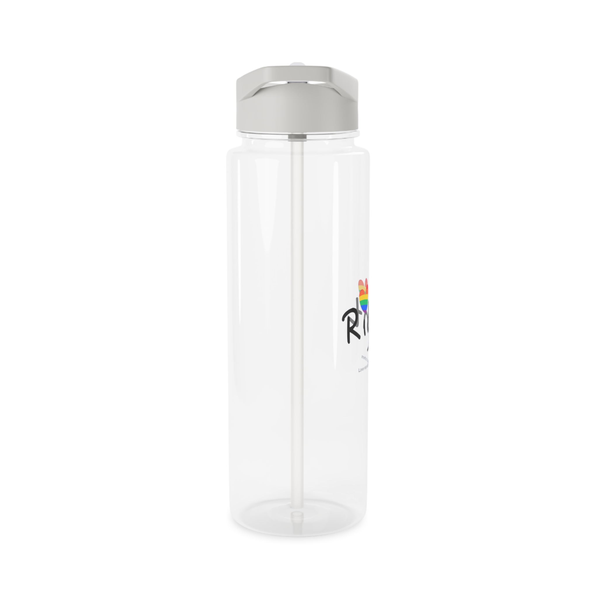 Love Letter Pride Rainbow Lettering Text Writing Pattern Freedom Love Heart Homo Colors Flag Parade(1) Tritan Water Bottle - Image 8