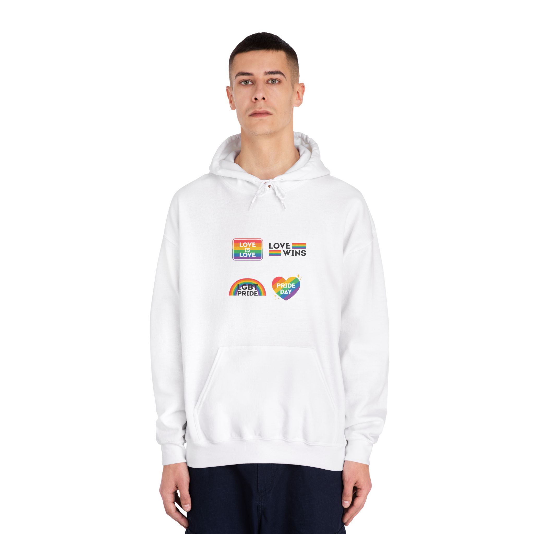 Pride Day Label Collection Design Unisex Dryblend Hooded Sweatshirt - Image 3