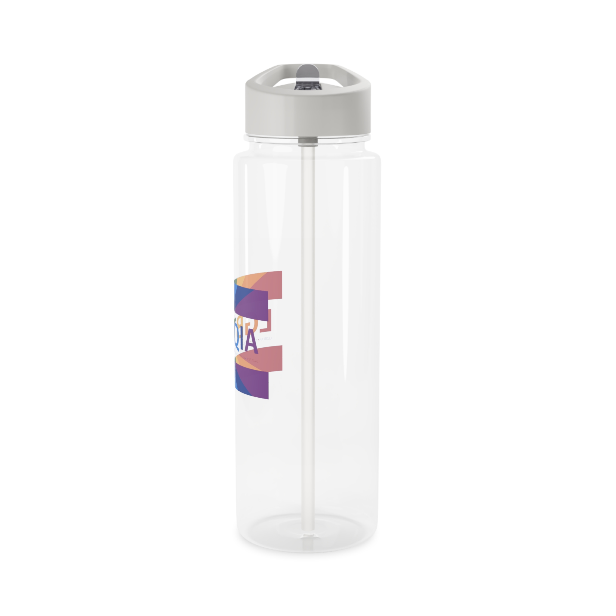 Lgbtqia Text Banner With Rainbow Background Lgbtqia Typography With Lgbt Gay Pride Flag Colours Tritan Water Bottle - Image 7