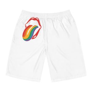 Rainbow Tongue Pop Art Lips Illustration(1) Mens Board Shorts Aop