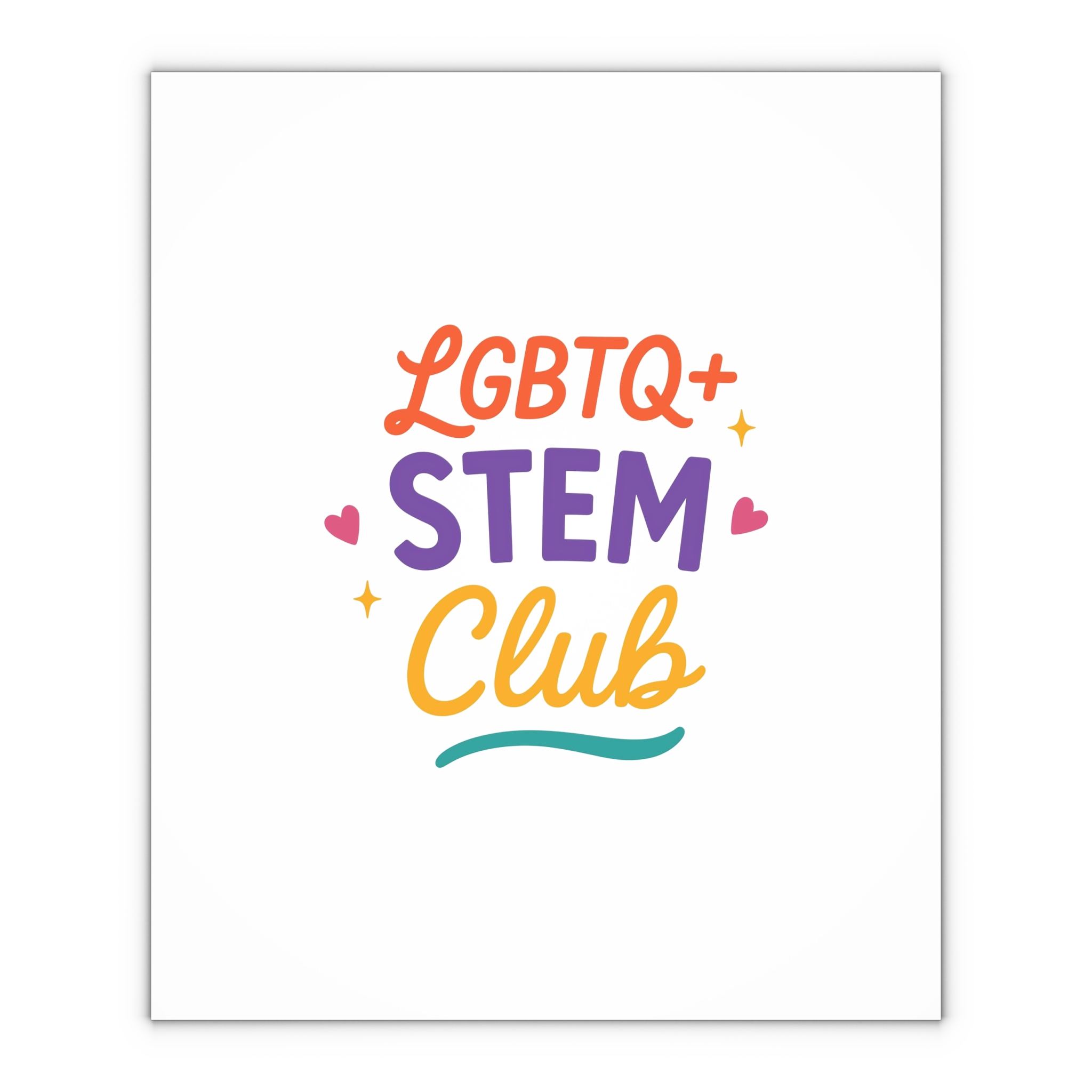 Vibrant Lgbtq Stem Club Logo Vector Illustration Featuring Bright Colors Playful Design Element Gift Wrapping Paper Sheets 1pc - Image 4