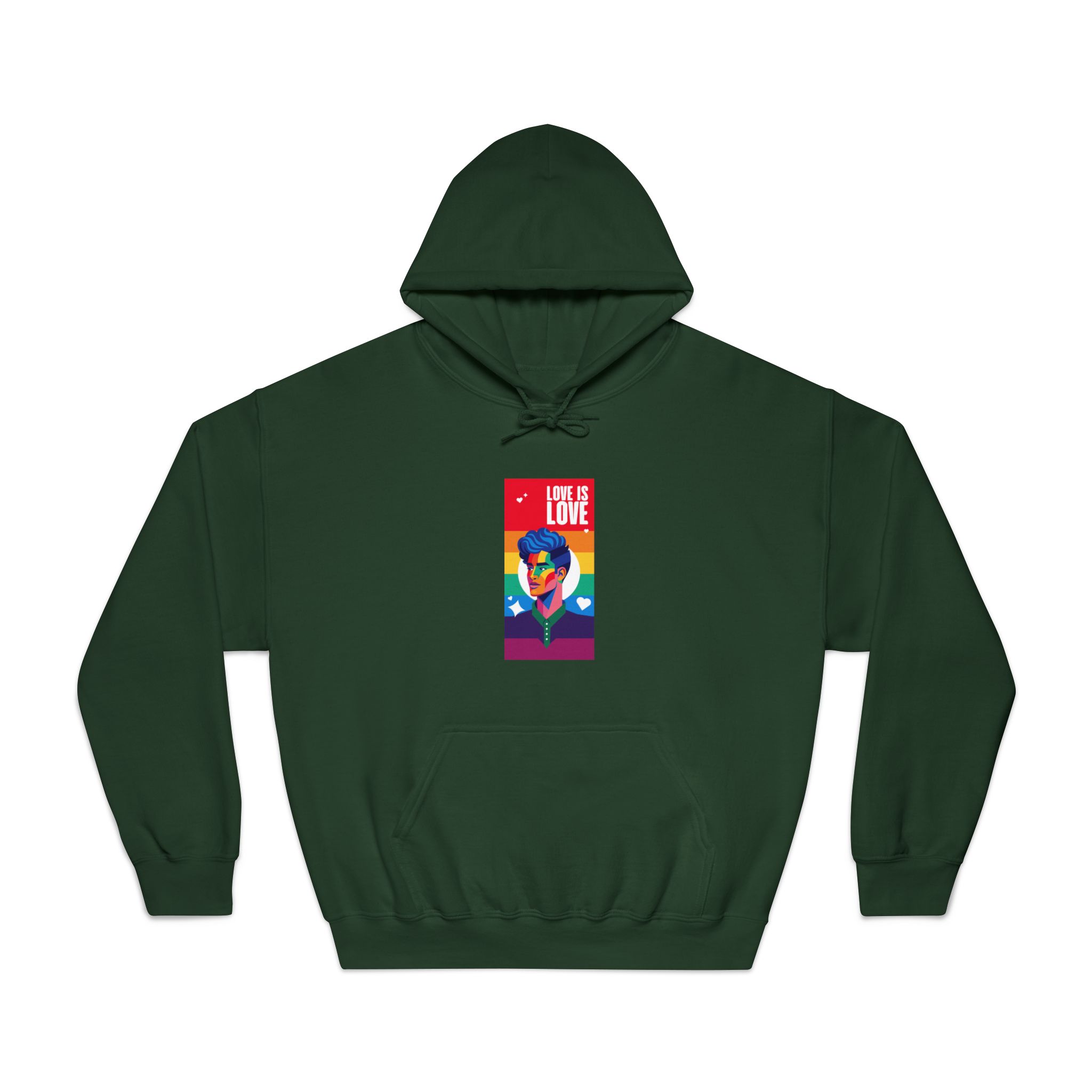 Poster Man With Rainbow Colored Face Rainbow Colored Background Unisex Dryblend Hooded Sweatshirt - Image 21