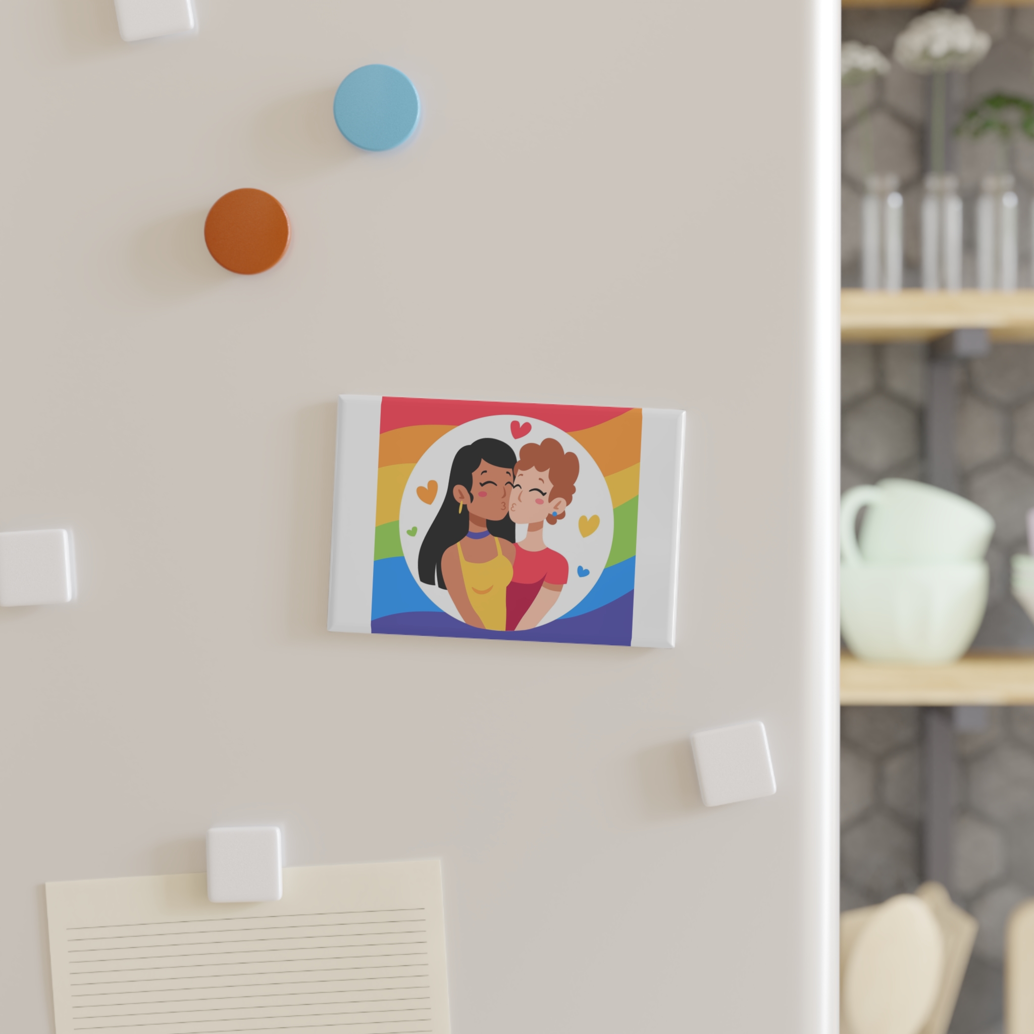 Lesbian Pride Design EF902A Button Magnet Rectangle 1 And 10 Pcs - Image 7