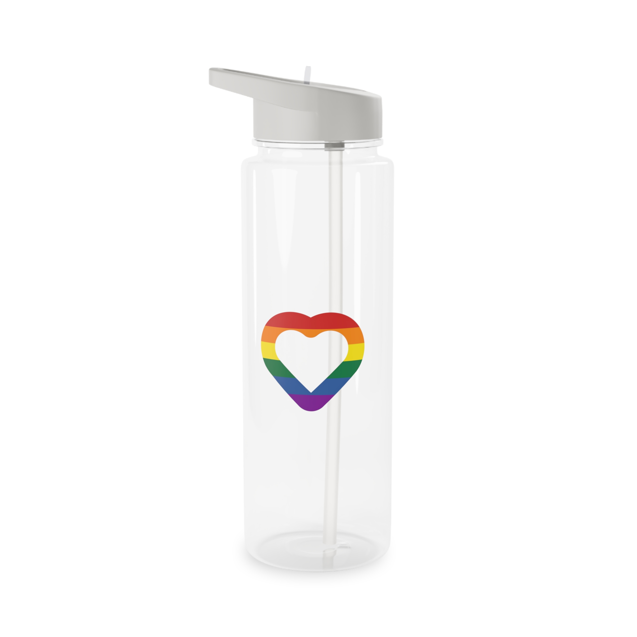 Pride Flag Heart Shape Icon Isolated White Background Lgbt Love Modern Sign Vector Illustration Tritan Water Bottle - Image 5