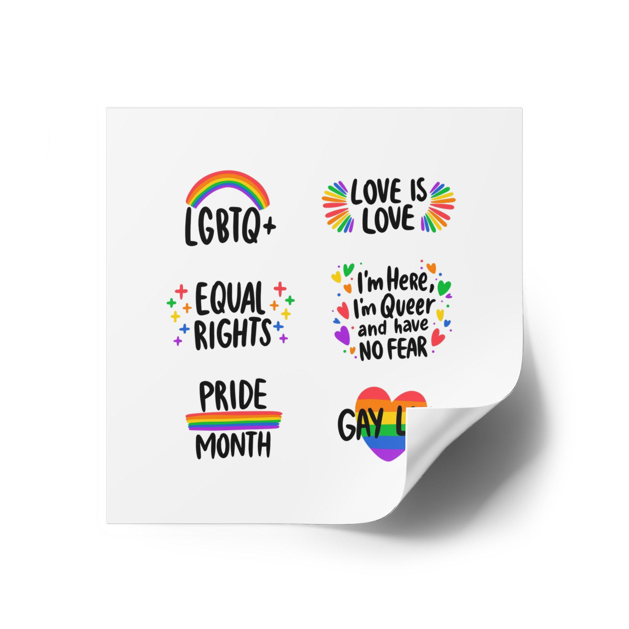 Labels Design Pride Day Event (1) Laminate Stickers Square - Image 18
