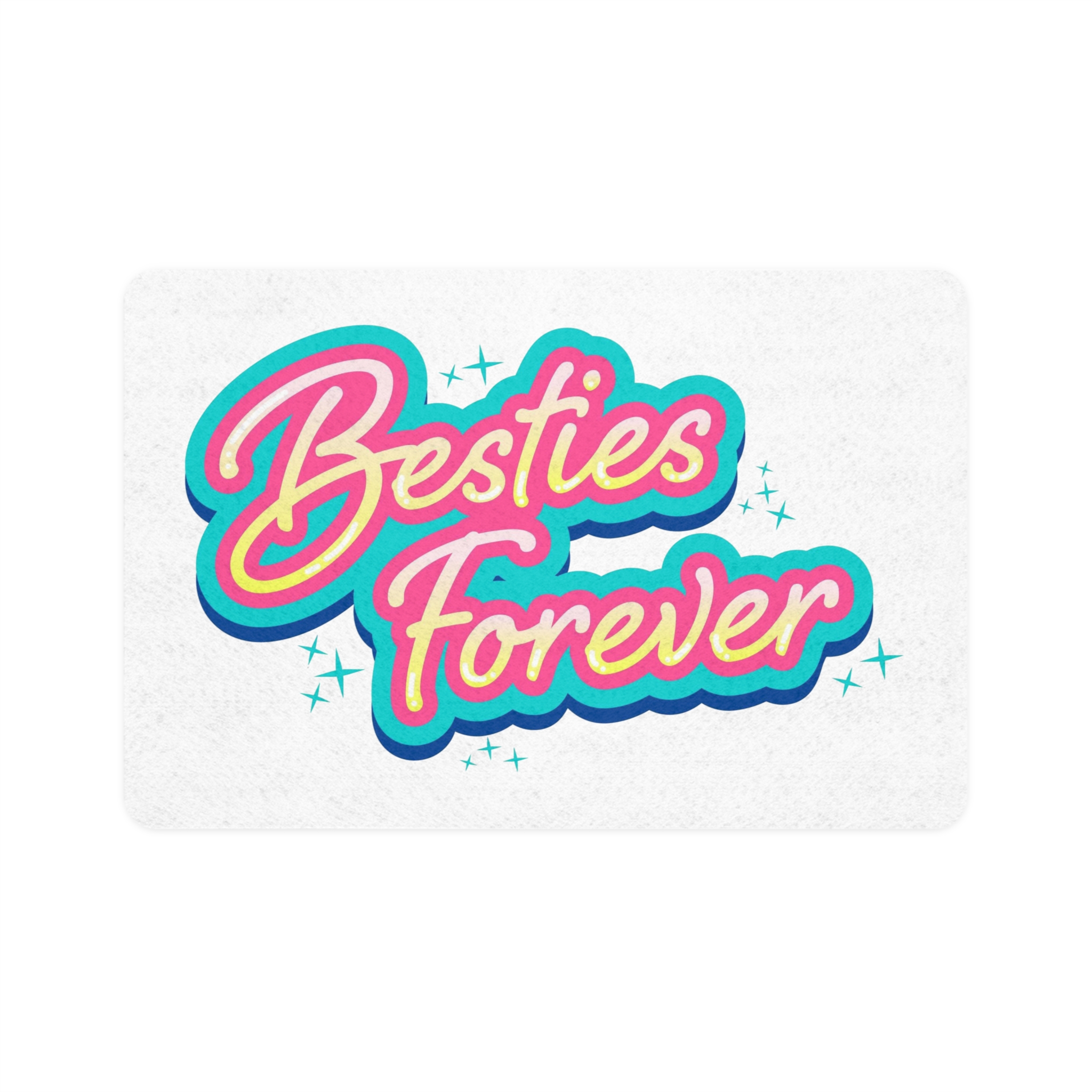 Besties Forever Lettering Logo Pet Food Mat 12x18