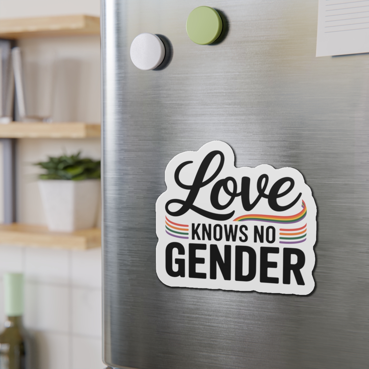 Love Knows No Gender T Shirt Design Isolated White Background 2 Die Cut Magnets - Image 15