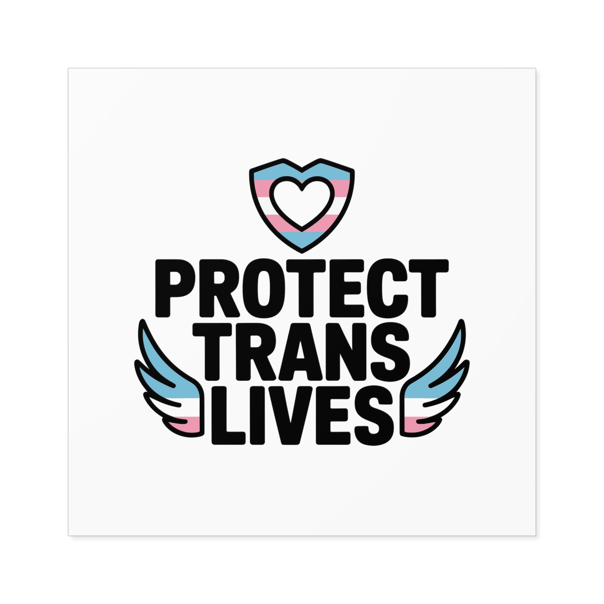 Protect Trans Lives T Shirt Design Isolated White Background Laminate Stickers Square - Image 33