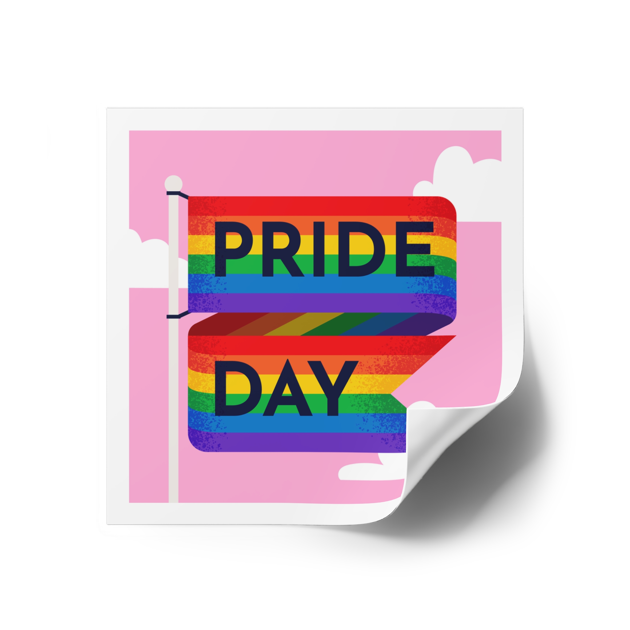 Pride Day Flag Illustration Laminate Stickers Square - Image 18