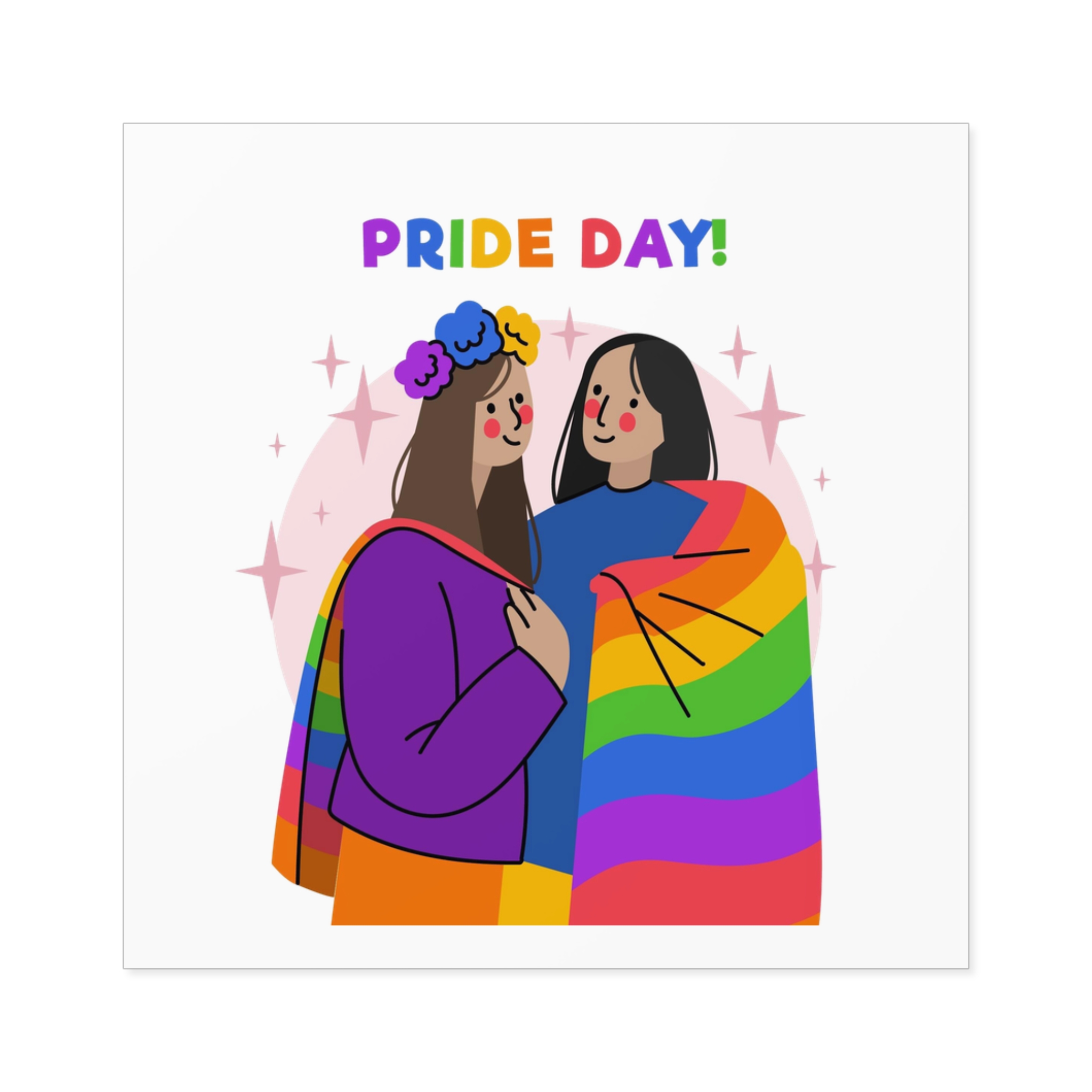 Hand Drawn Pride Day Illustration Laminate Stickers Square - Image 25