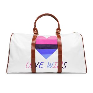 Colorful Heart Shape Omnisexual Pride Flag Happy Pride Day Lgbtqia Community Pride Month Vector Hand Drawn Doodle Posters Stickers Logo Cards Waterproof Travel Bag