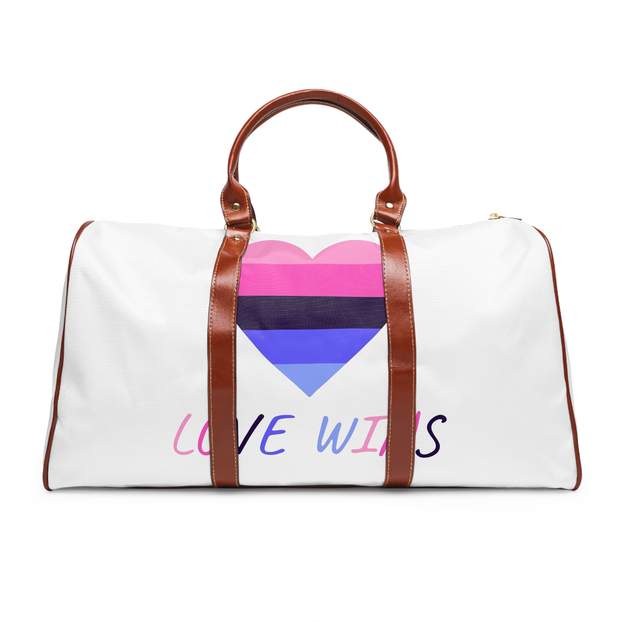 Colorful Heart Shape Omnisexual Pride Flag Happy Pride Day Lgbtqia Community Pride Month Vector Hand Drawn Doodle Posters Stickers Logo Cards Waterproof Travel Bag