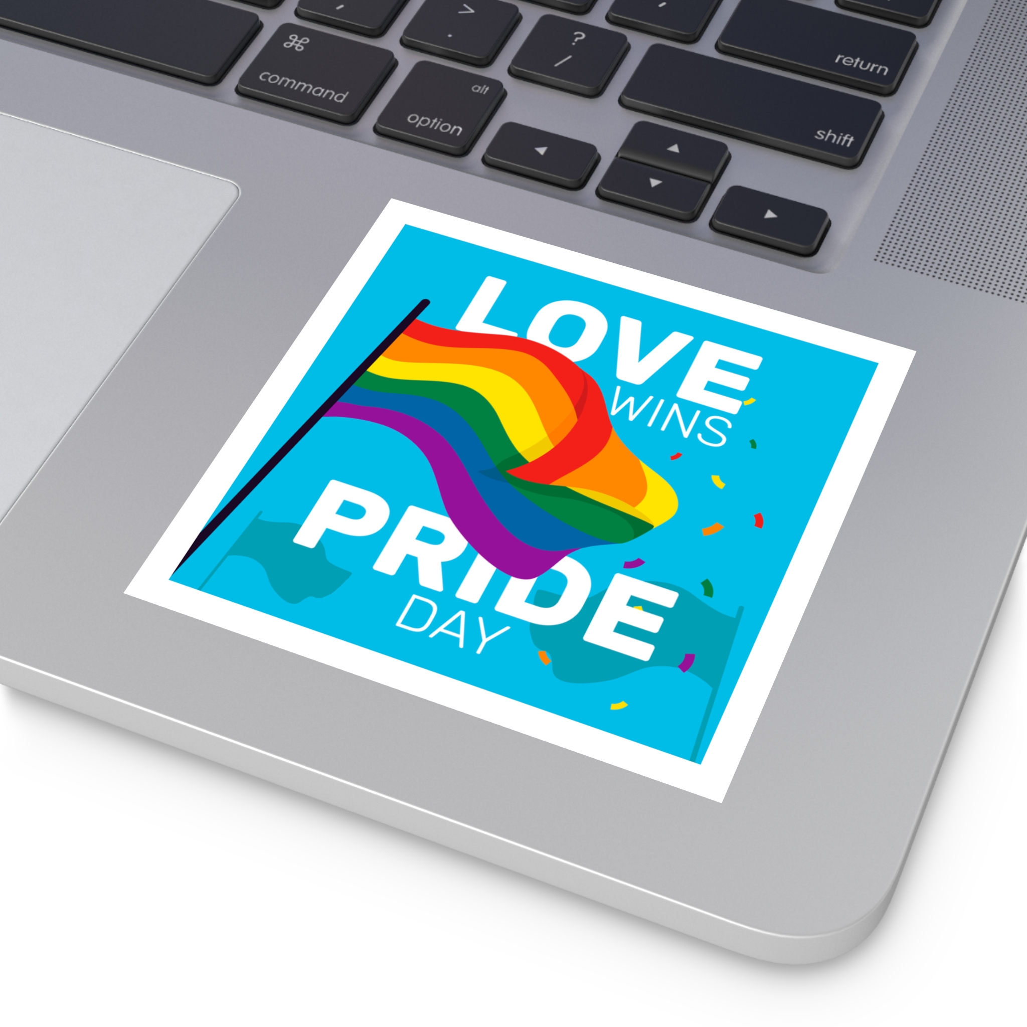 Pride Day Event With Rainbow Flag Laminate Stickers Square - Image 19