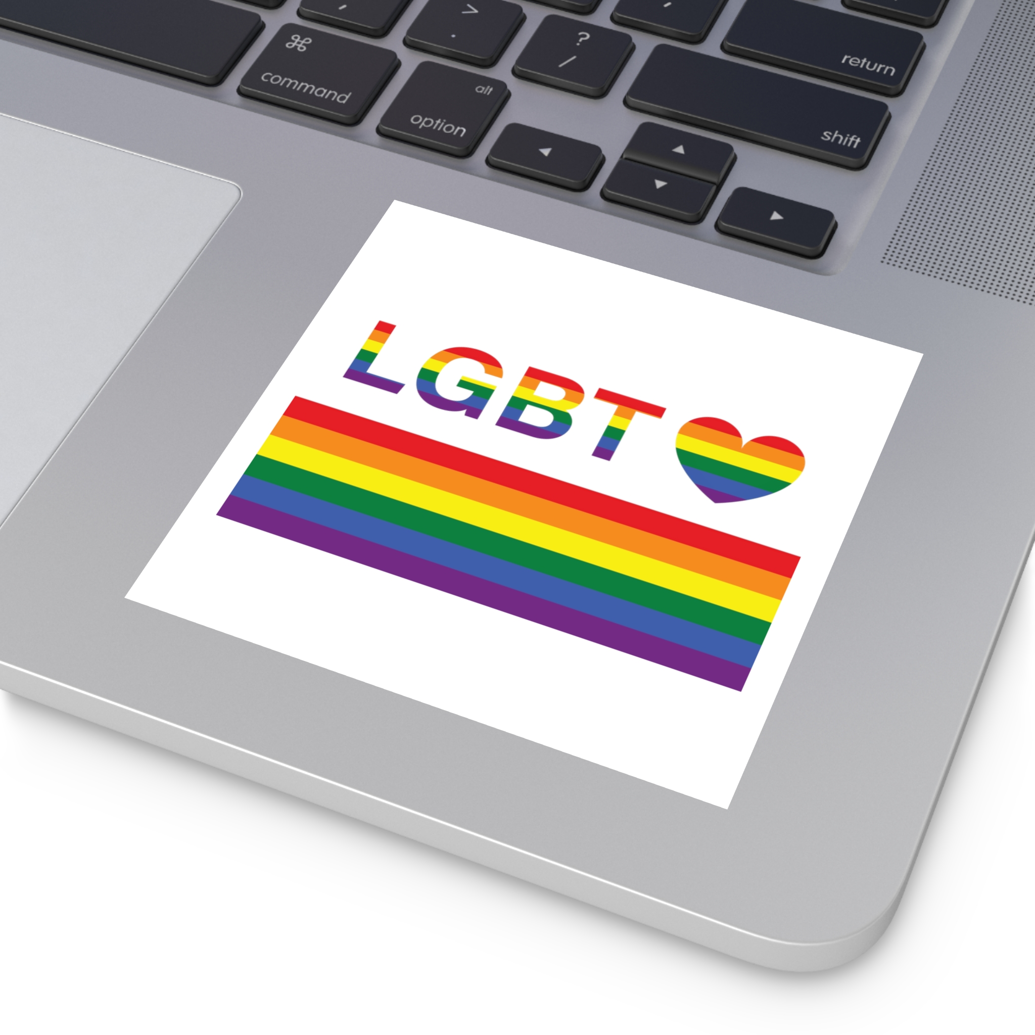 Lgbt Word Text Letter With Heart Rainbow Color Flag Isolated White Background Vector Illustration Laminate Stickers Square - Image 31