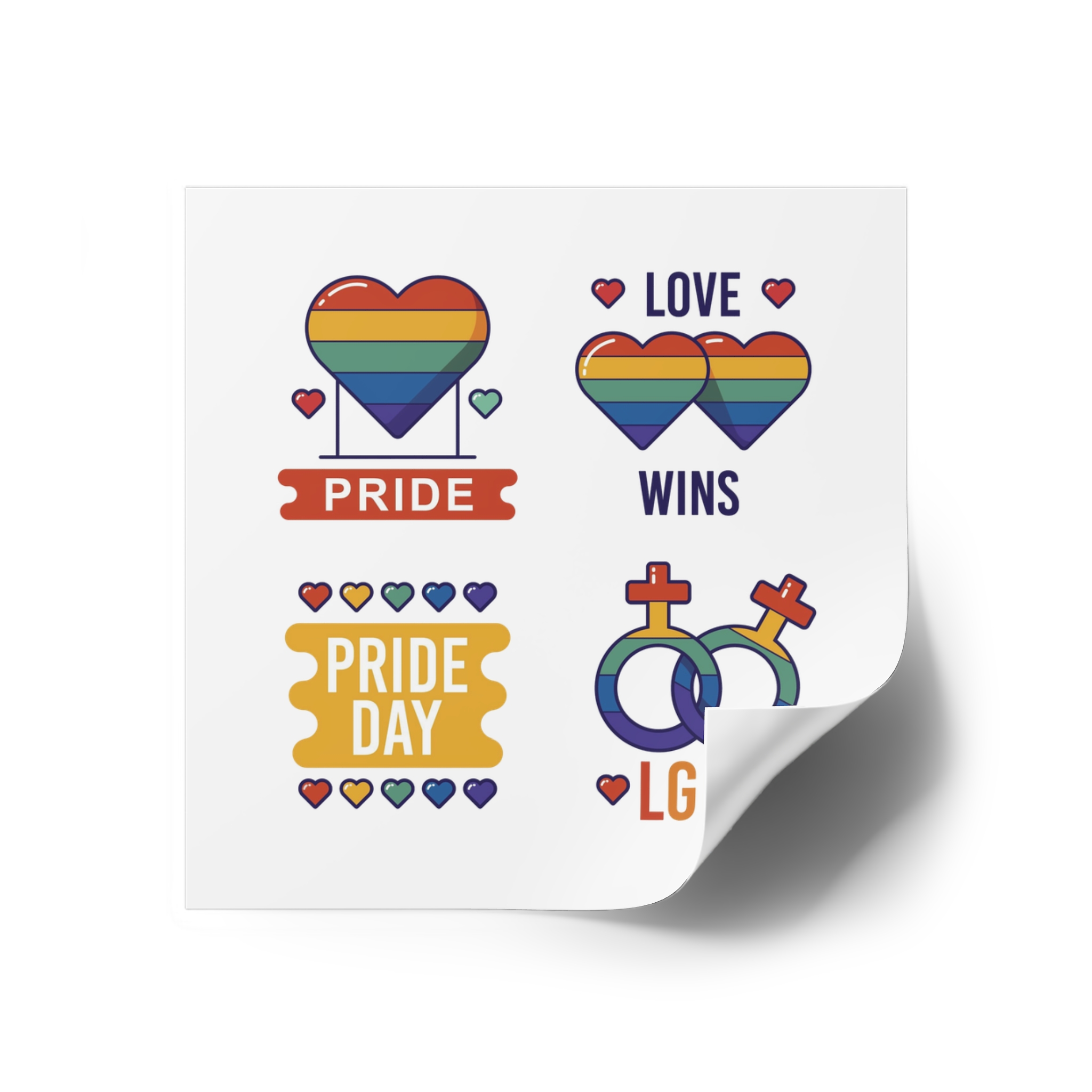 Pride Day Label Collection Concept Laminate Stickers Square - Image 18