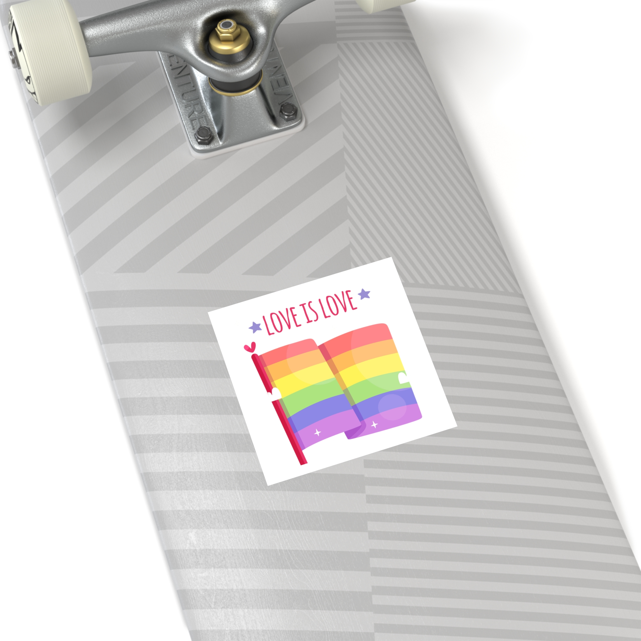 Pride Day Flag With Love Laminate Stickers Square - Image 72