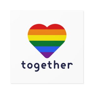 Lgbt Flag With Textlgbt Flag With Text Laminate Stickers Square