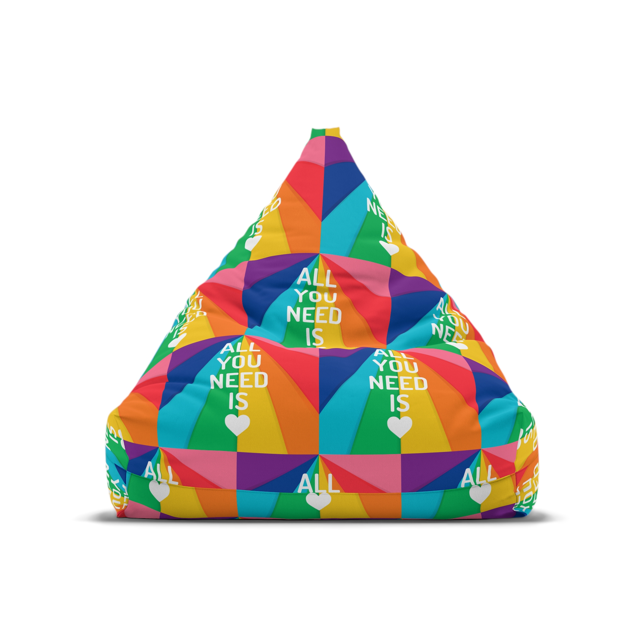 Rainbow Colored Background With All You Need Is Love Concept Pride Month Bean Bag Chair Cover - Image 5