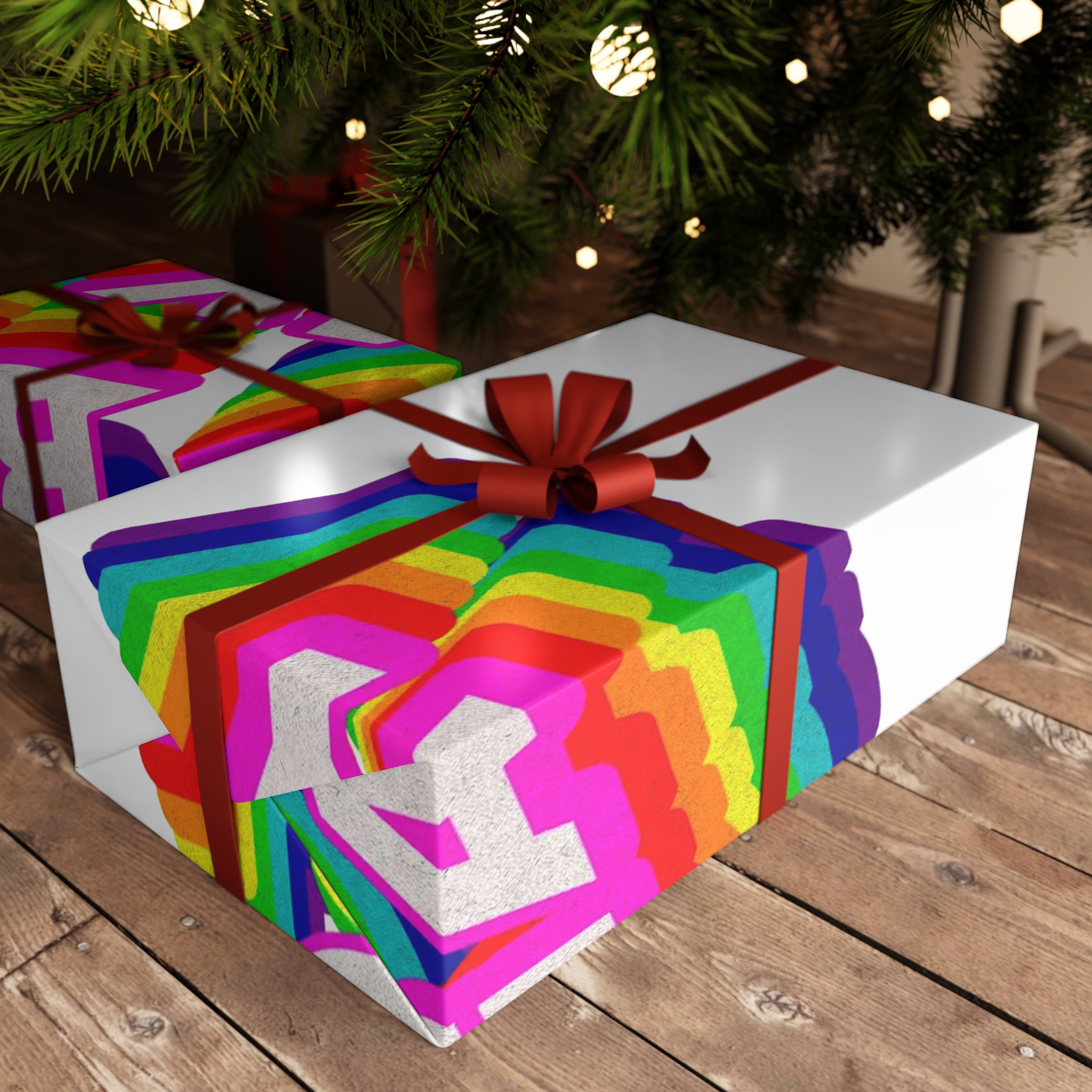 Rainbow Word Proud Be Gay Typography Design Element Gift Wrapping Paper Sheets 1pc - Image 6
