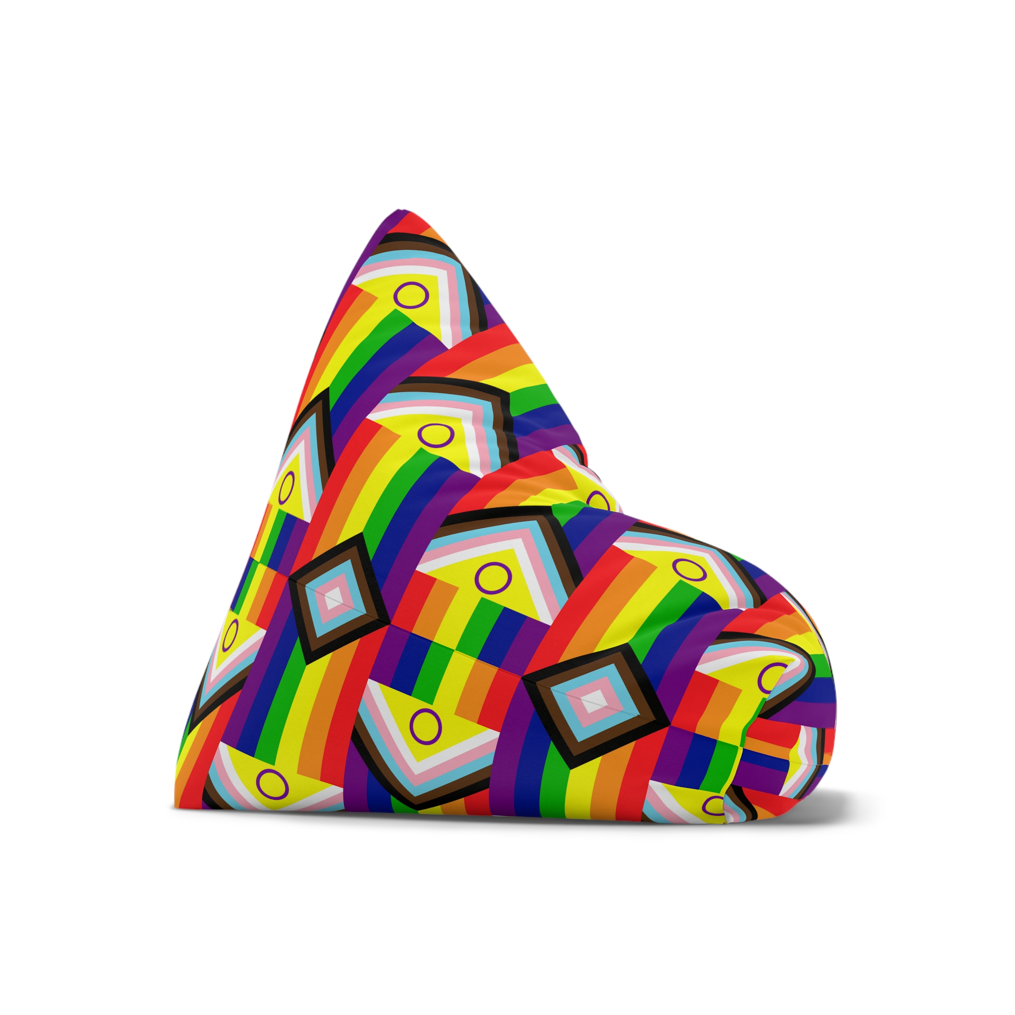 Lgbtq Pride Flag New Lgbtq Pride Flag Vector Updated Intersex Inclusive Progress Pride Flag Bean Bag Chair Cover - Image 7