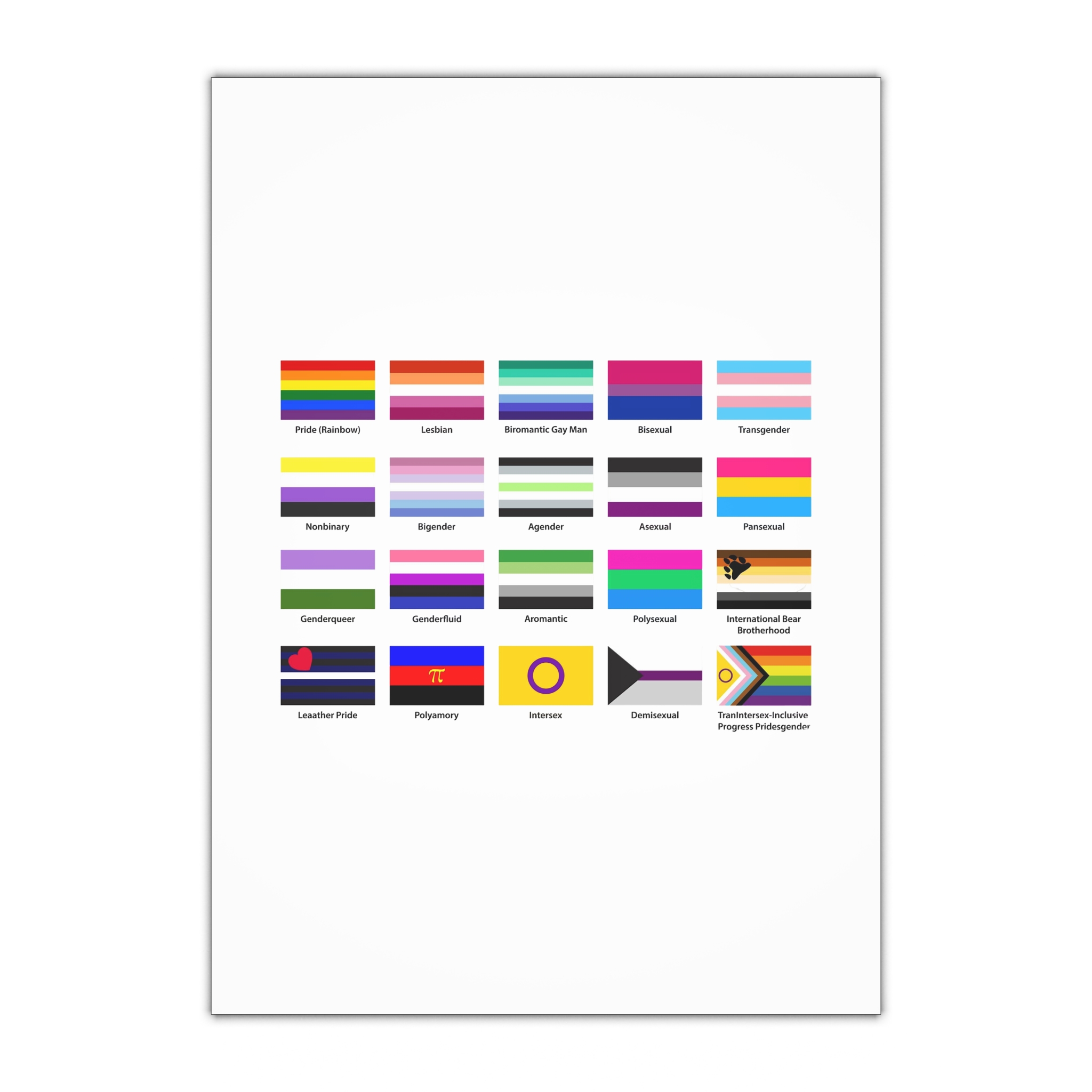 Lgbtq Community Flags Set Lgbt Sexual Identity Pride Flags Collection Rainbow Lesbian Gay Bisexual Gift Wrapping Paper Sheets 1pc