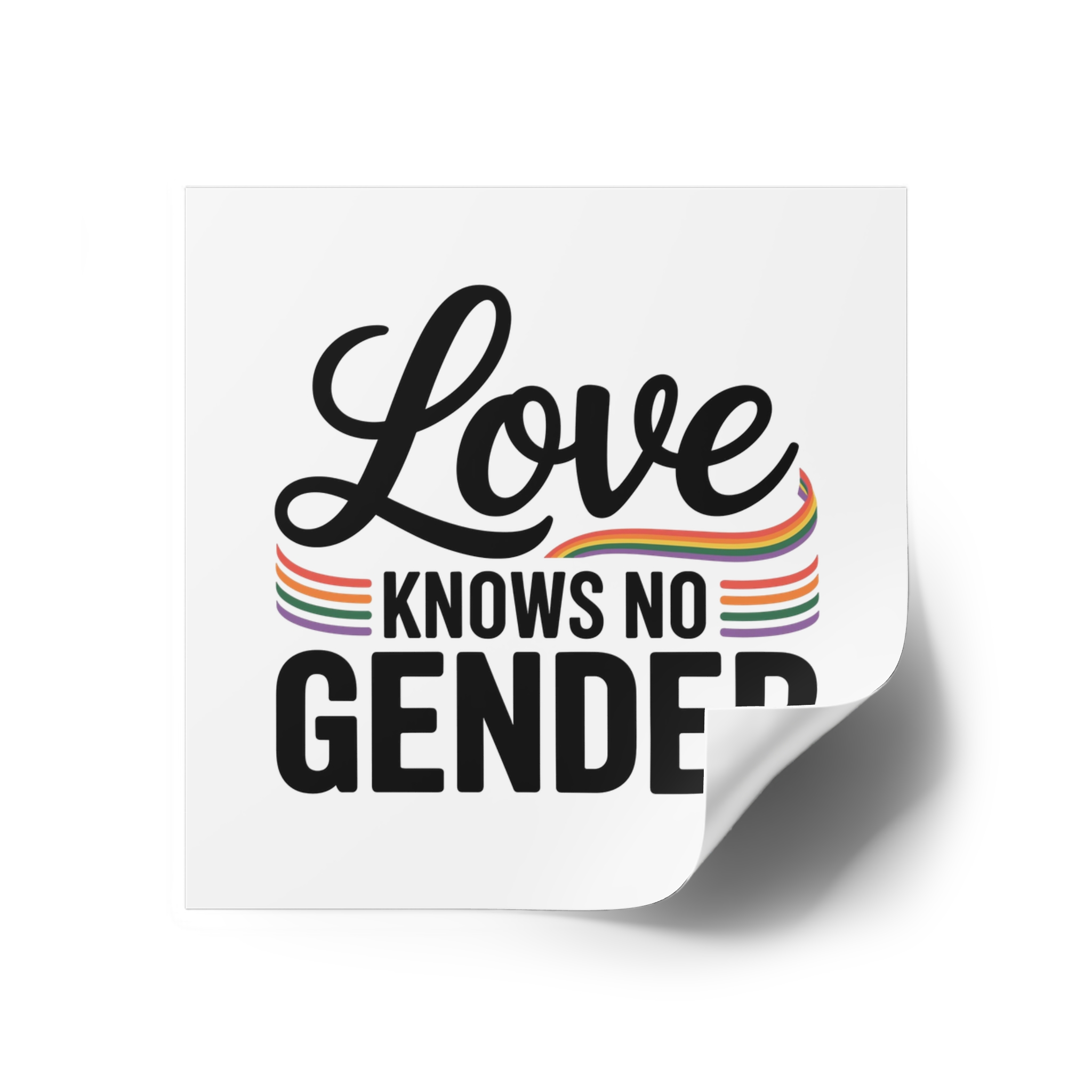 Love Knows No Gender T Shirt Design Isolated White Background 2 Laminate Stickers Square - Image 30