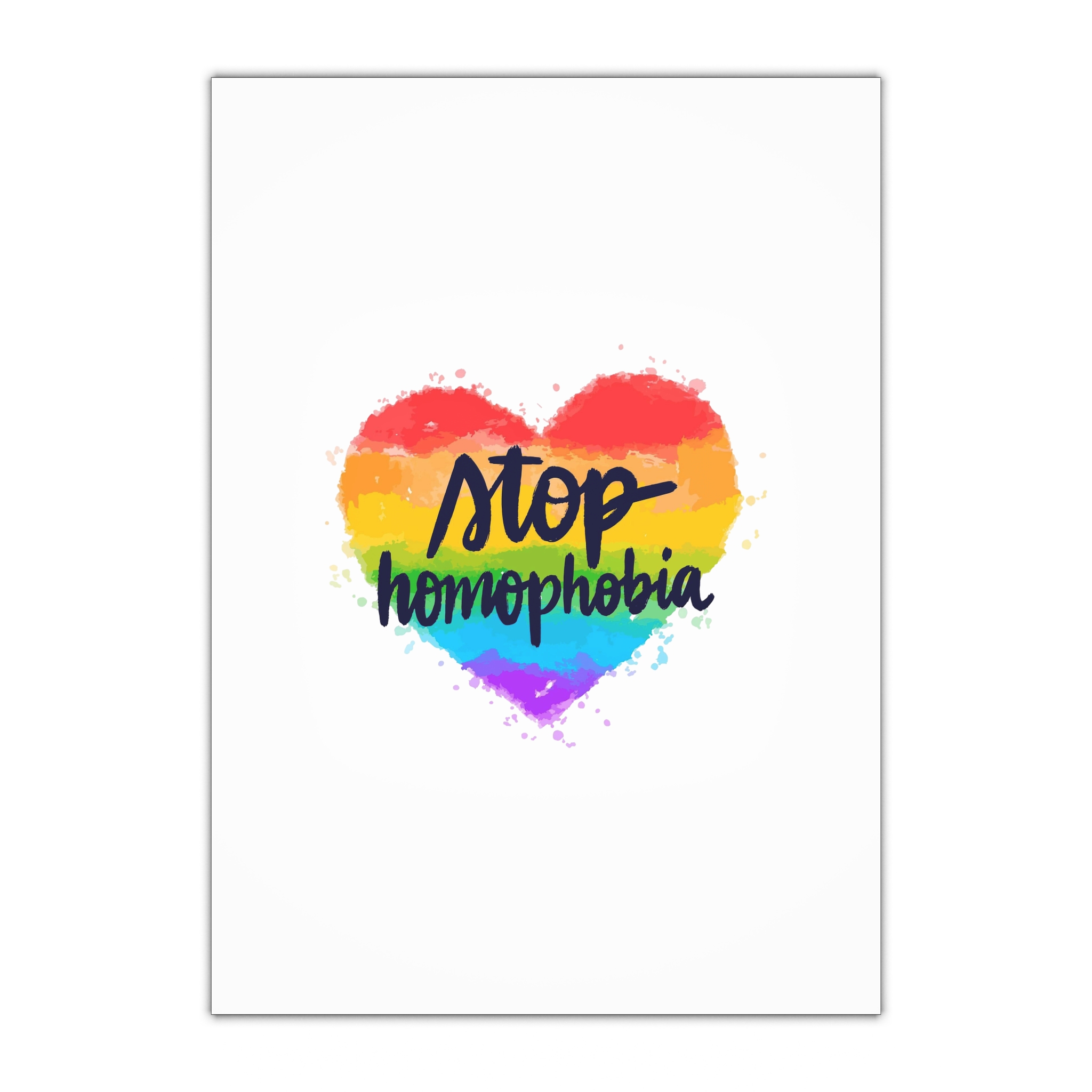 Watercolor Stop Homophobia Gift Wrapping Paper Sheets 1pc