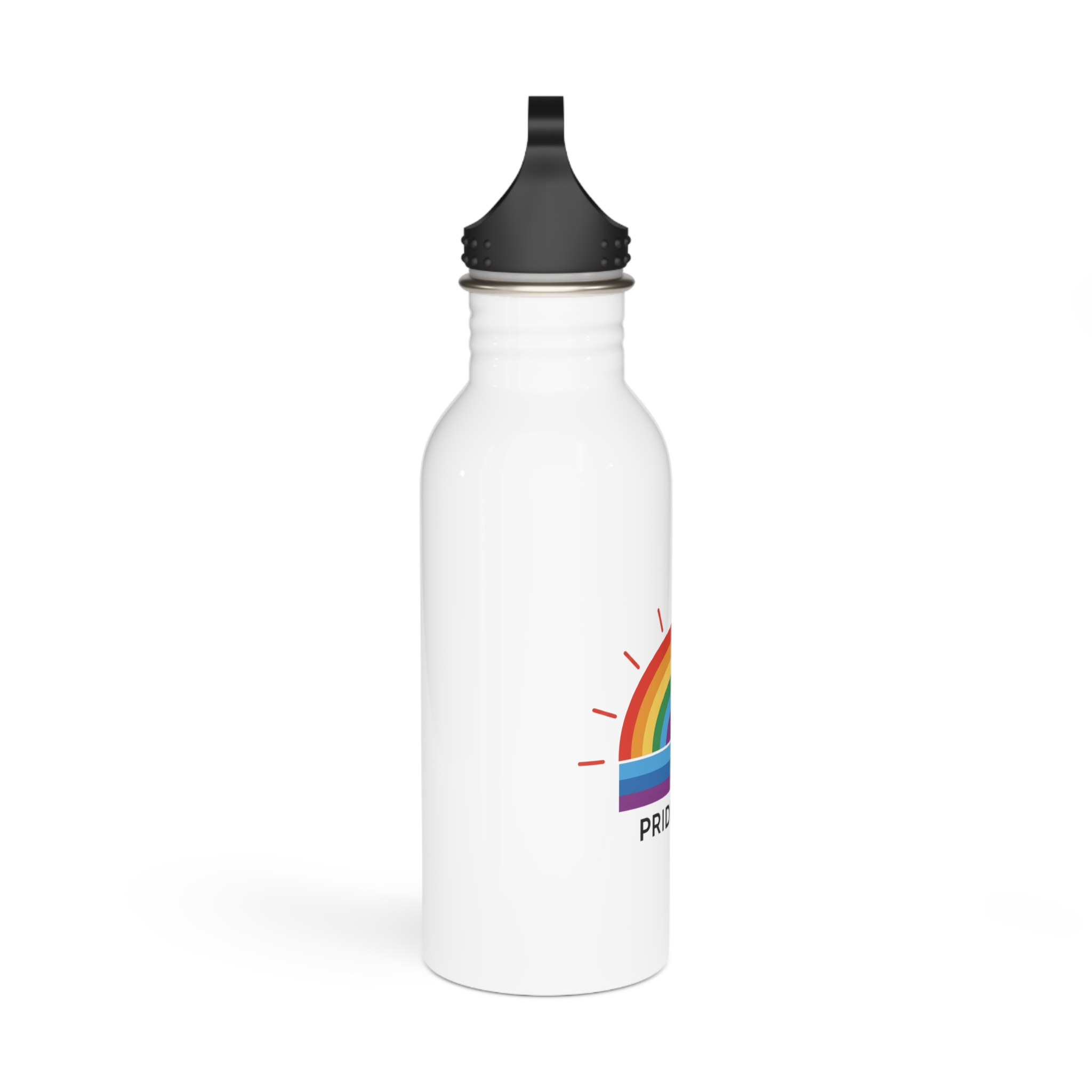 Rainbow Pride Day Celebration Illustration With Colorful Sunburst Design Lgbtq Support Awareness Stainless Steel Water Bottle - Image 2