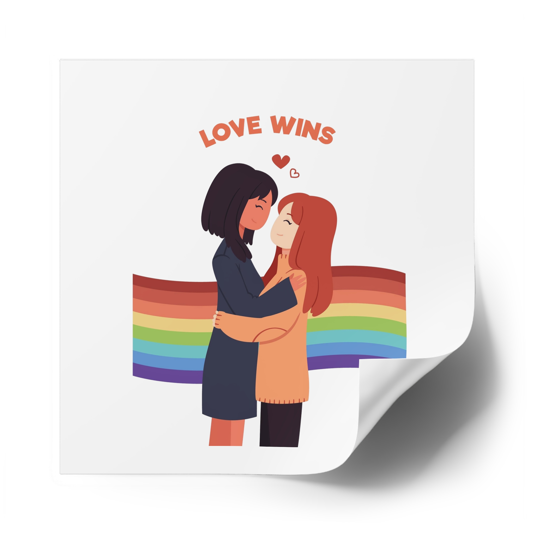 Pride Day People With Women Laminate Stickers Square - Image 62