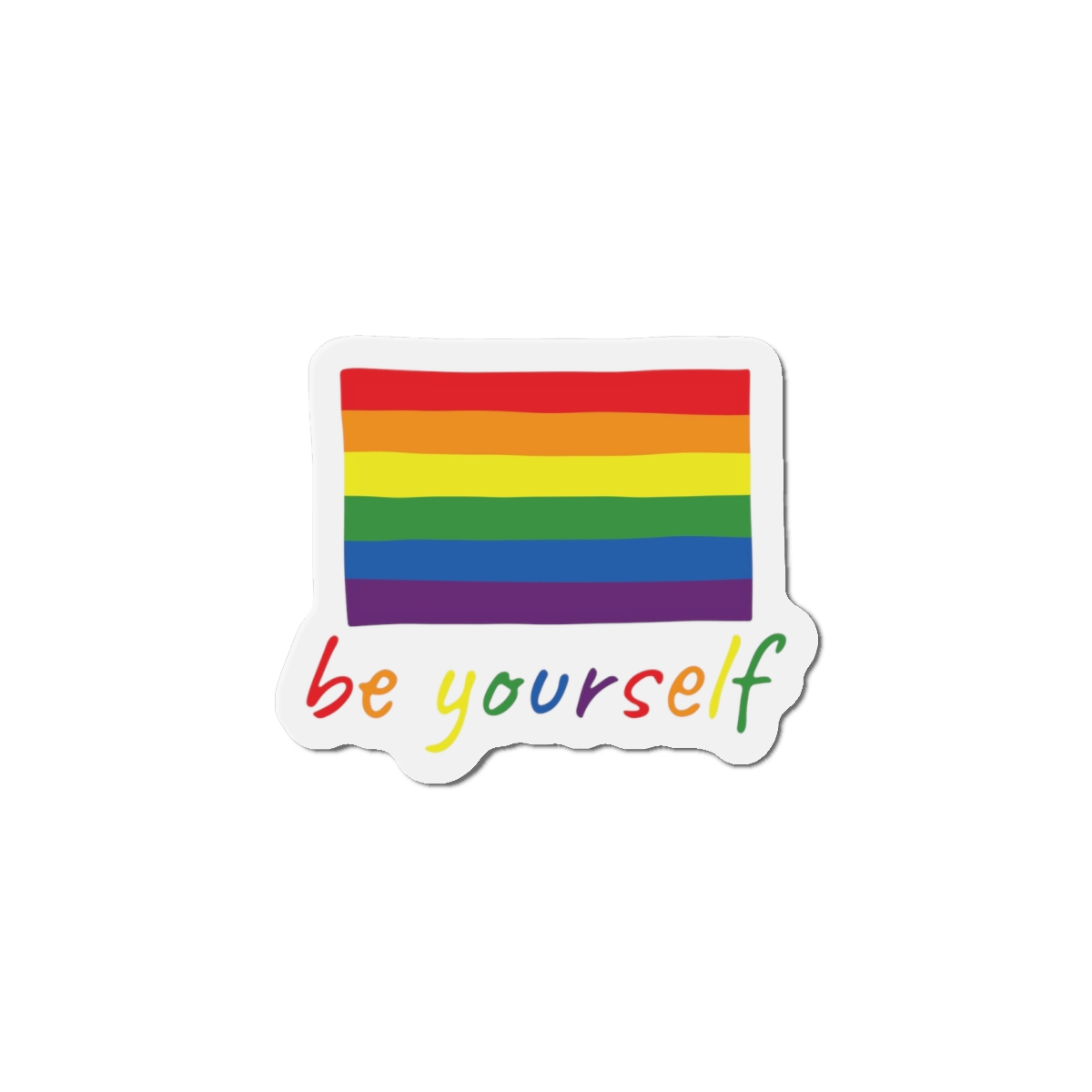 Colorful Gay Pride Flag Happy Pride Day Lgbtq Community Pride Month Vector Hand Drawn Doodle Posters Stickers Logo Cards(2) Die Cut Magnets - Image 7