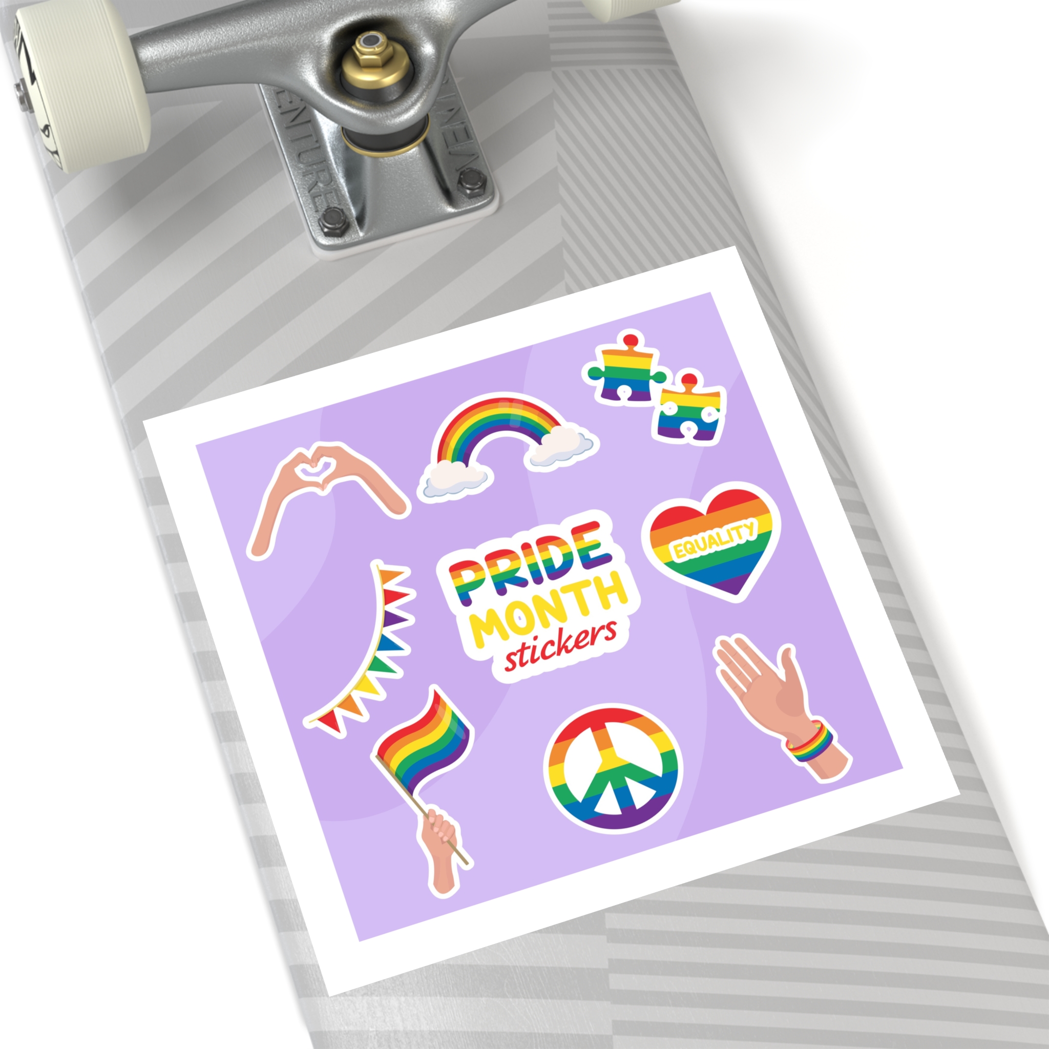 Pride Month Cute Stickers Lgbtq Rainbow Flag Flat Illustrations Laminate Stickers Square - Image 52