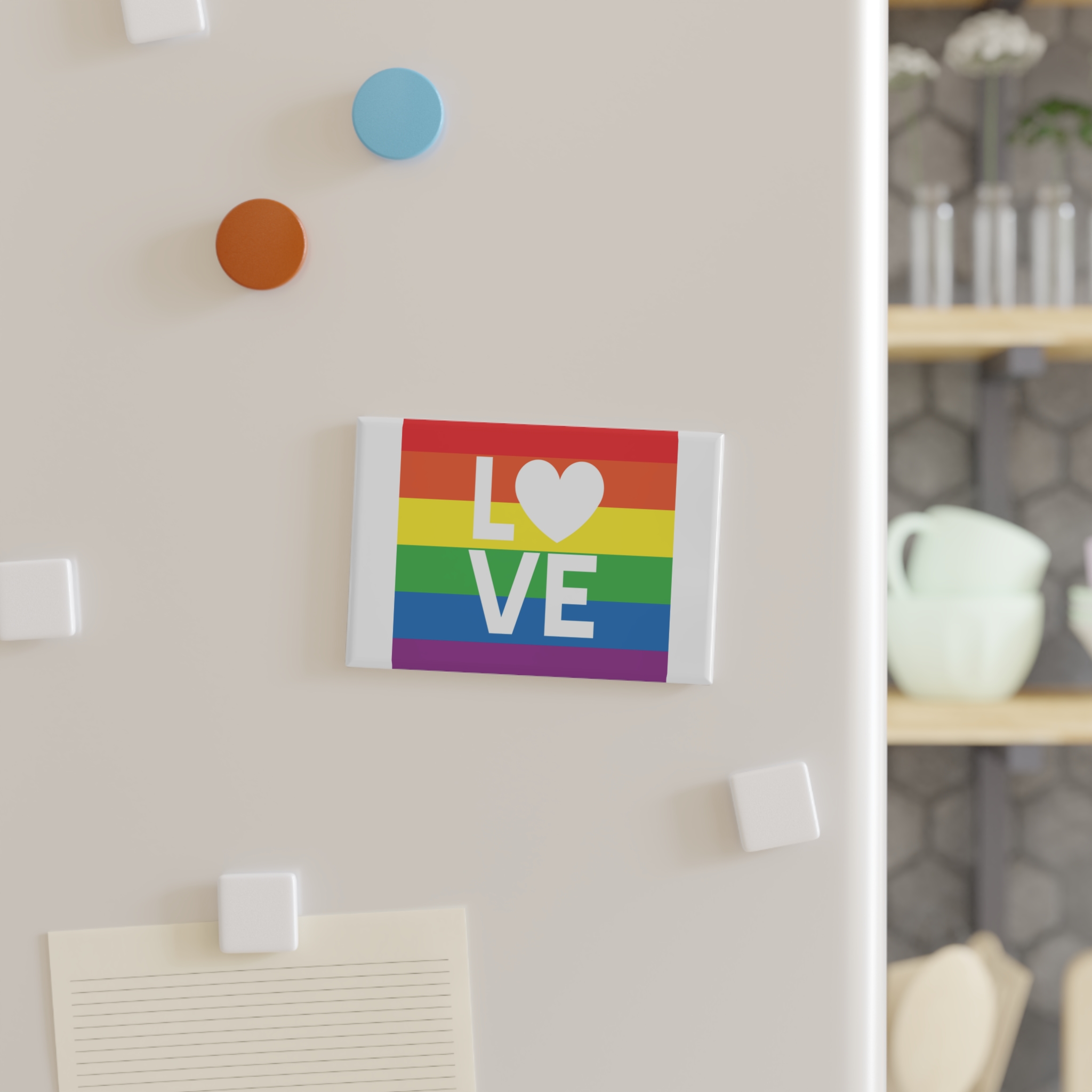 Love Lgbt Heart Squere White Button Magnet Rectangle 1 And 10 Pcs - Image 7