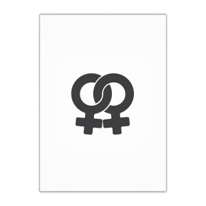 Silhouette Female Homosexual Venus Symbol Gender Pictogram Vector Illustration Gift Wrapping Paper Sheets 1pc