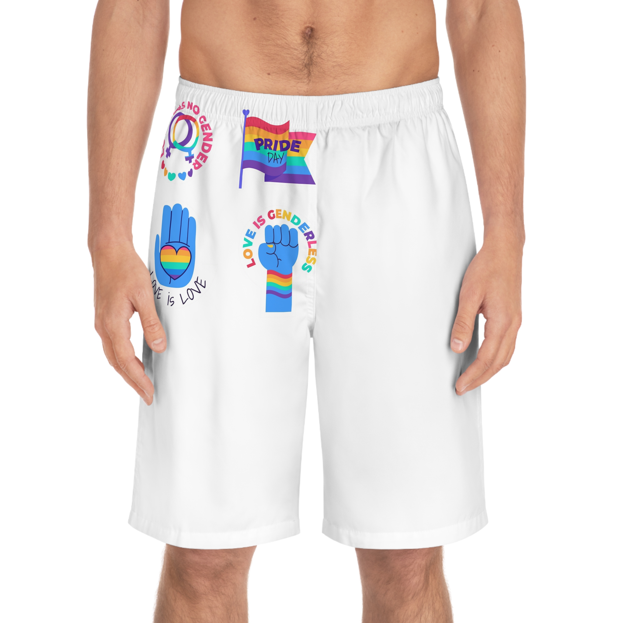 Flat Labels Collection Pride Month Celebration(1) Mens Board Shorts Aop - Image 3