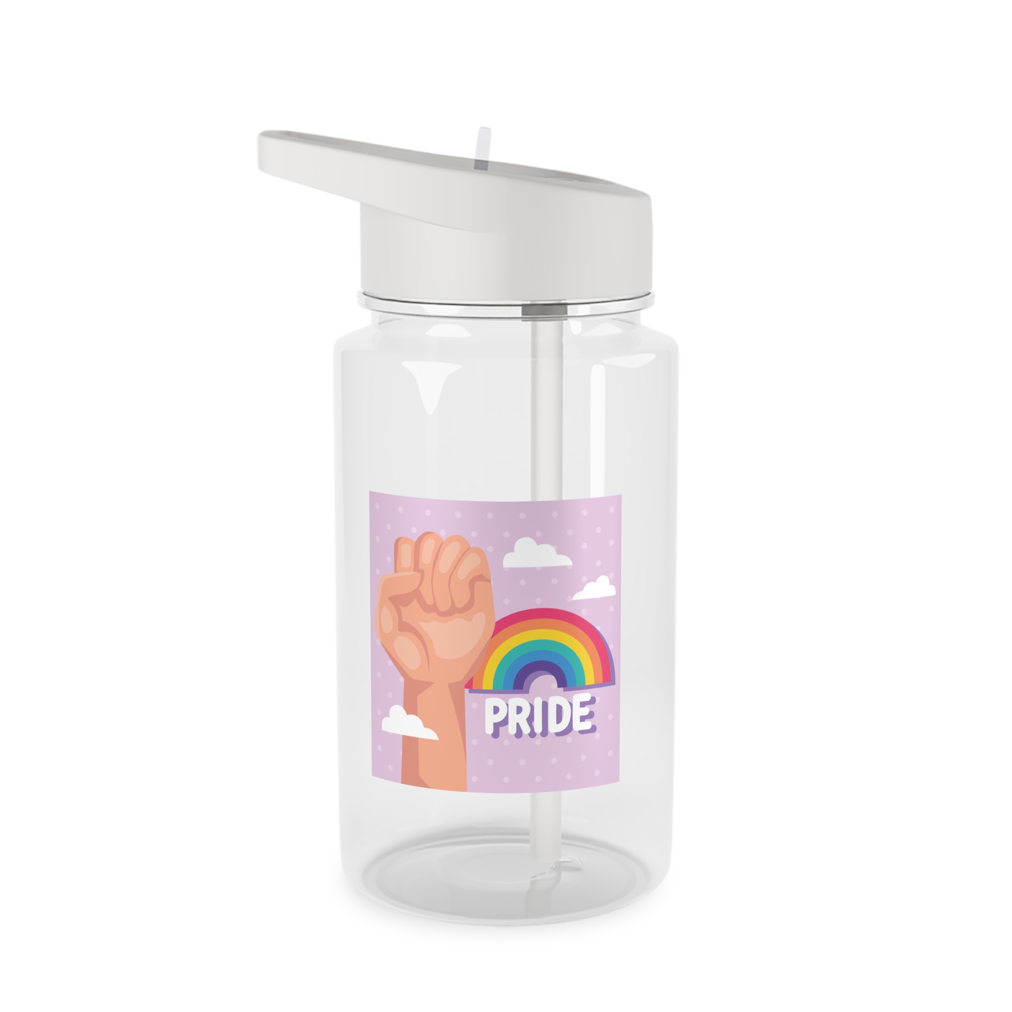 Pride Lettering With Rainbow Card Tritan Water Bottle