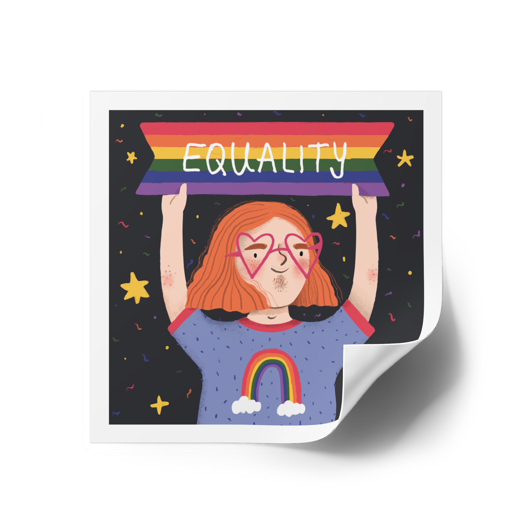 Pride Day Concept Equality Message Laminate Stickers Square - Image 18