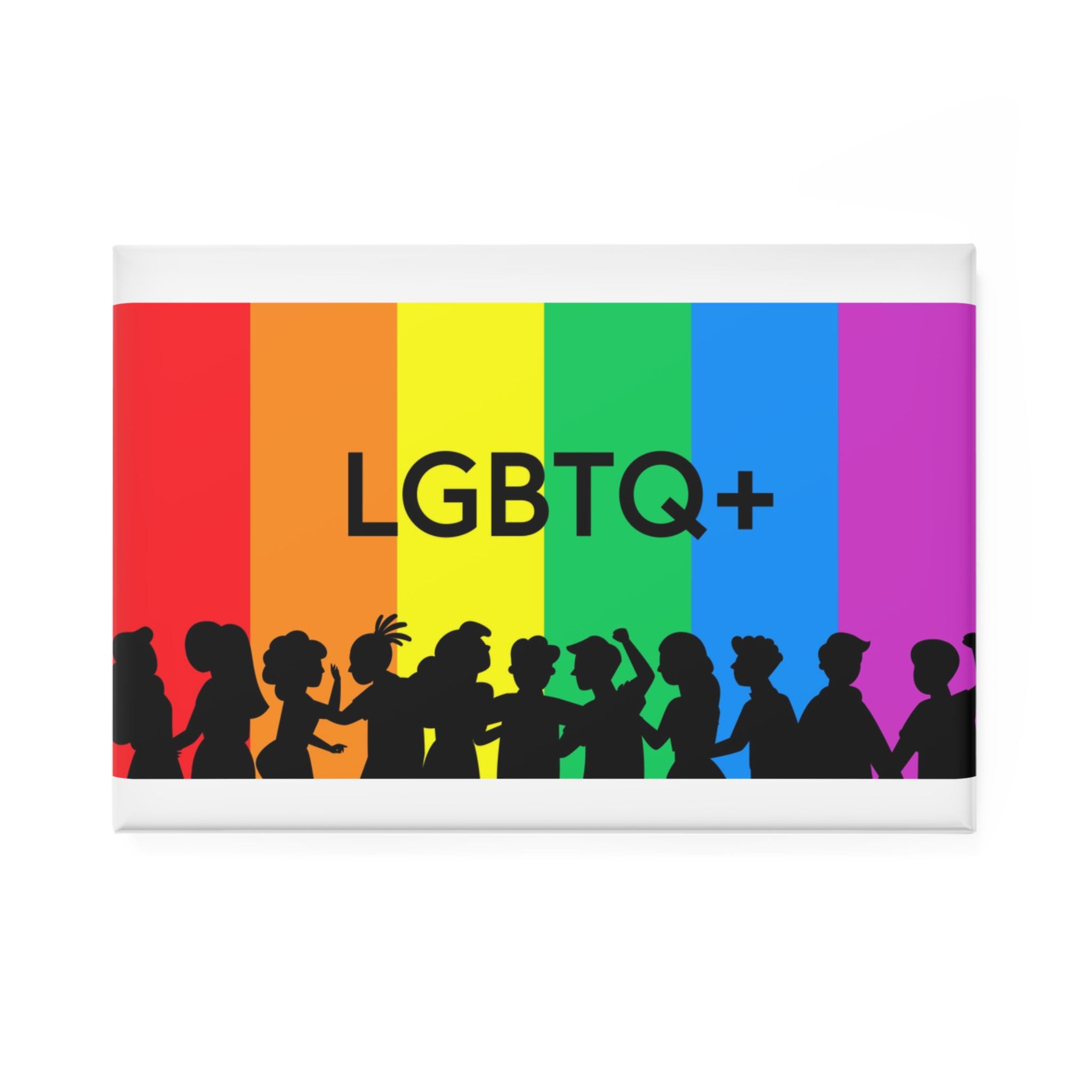 Rainbow Lgbt Lgbtqia Pride Flag Sign Flat Icon Button Magnet Rectangle 1 And 10 Pcs - Image 5