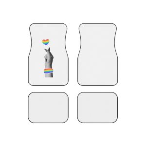 Pride Month Card Lgbtq Trendy Retro Collage Halftone Hands Vector Illustration Poster Banner Car Mats Set Of 4